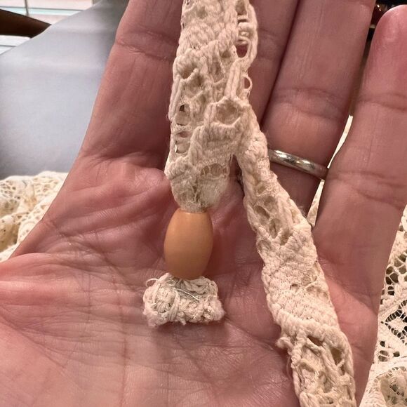 Boho Crochet Kimono Robe Cover-Up Cream Lace Sheer Beach Resort M Maaji Anthro - Picture 4 of 9